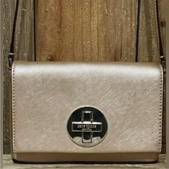 kate spade metallic rose gold crossbody with gold-tone turn-lock - Picture 2 of 5